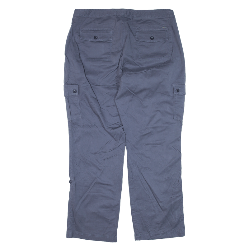 LL BEAN Cargo Trousers Blue Regular Straight Womens W34 L29