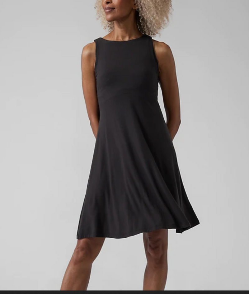 Athleta Black Sleeveless Santorini Thera Dress