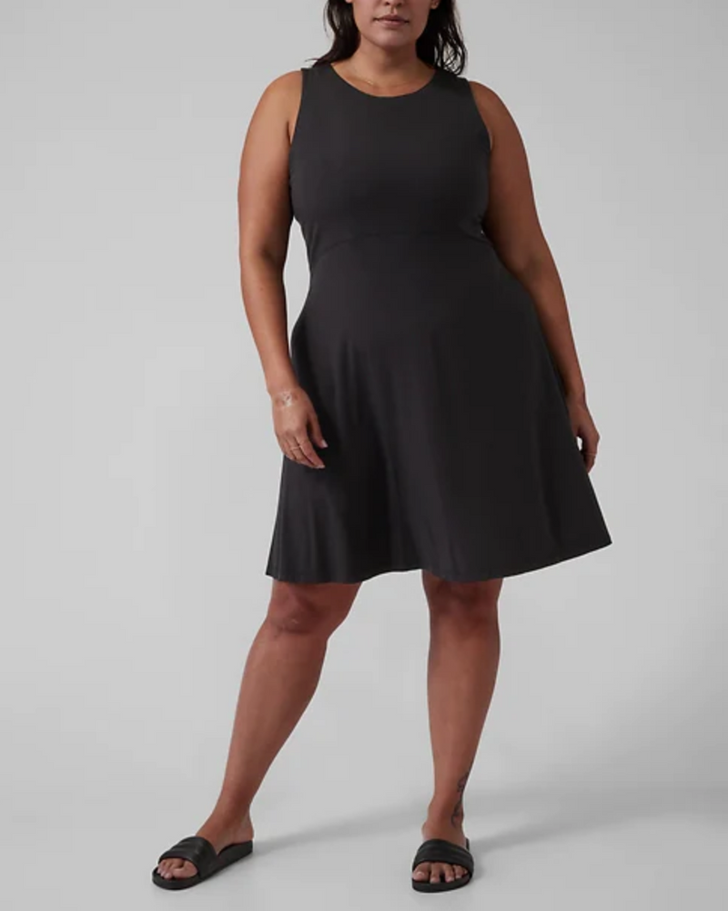 Athleta Black Sleeveless Santorini Thera Dress