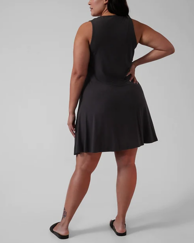 Athleta Black Sleeveless Santorini Thera Dress