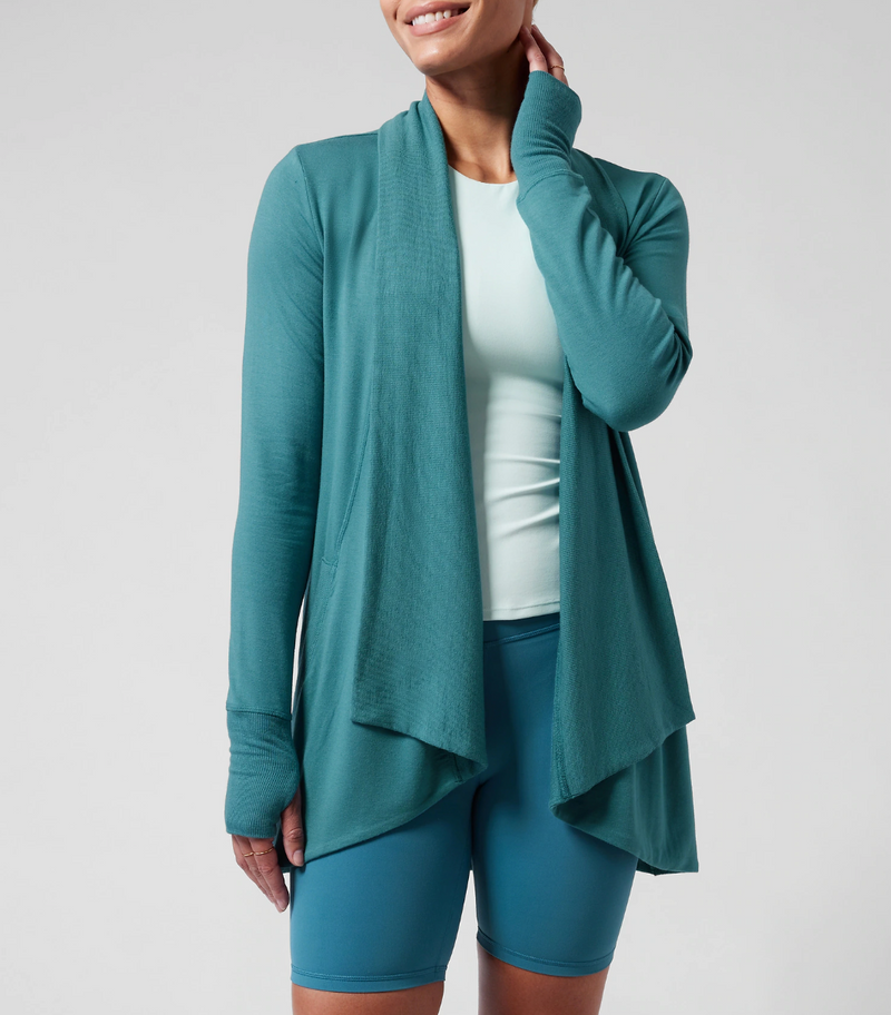 Athleta Borealis Green Nirvana Pranayama Wrap Cardigan