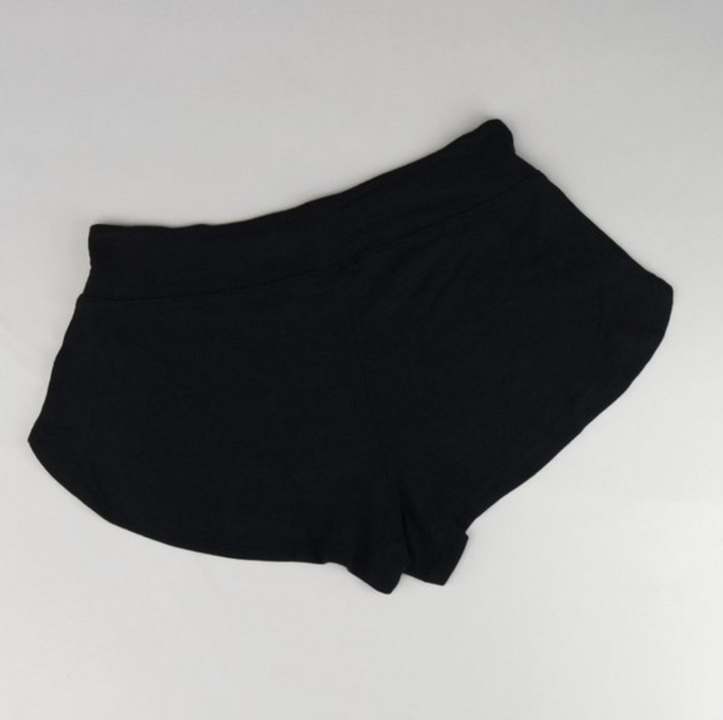 Athleta Black Elastic Waist Soft Well Rested Rib Pajama Shorts