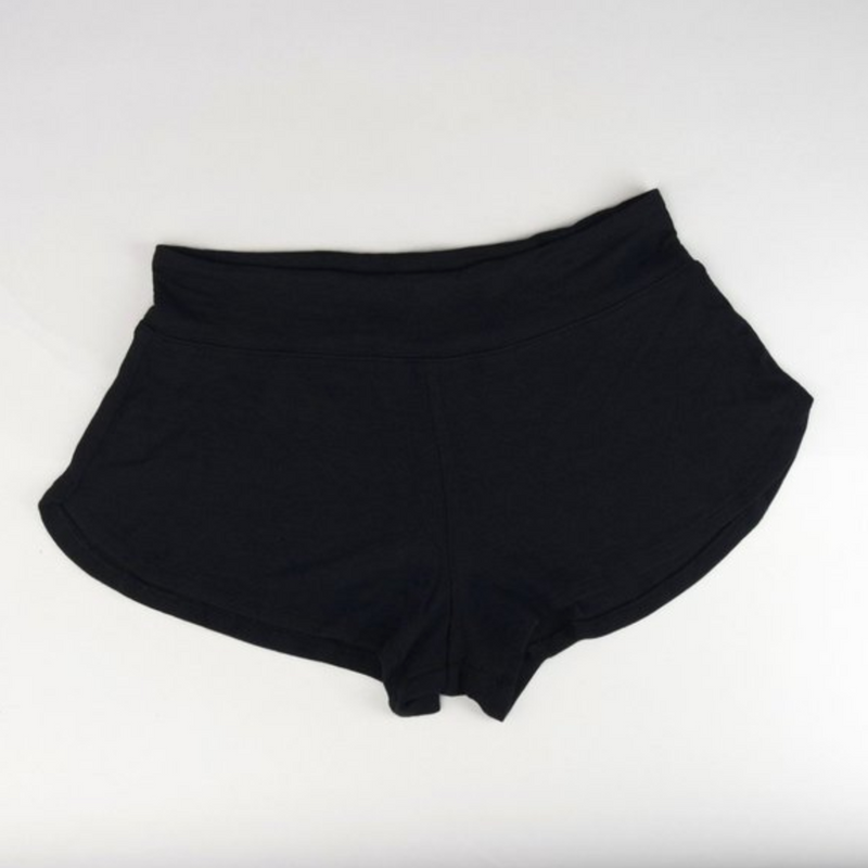 Athleta Black Elastic Waist Soft Well Rested Rib Pajama Shorts