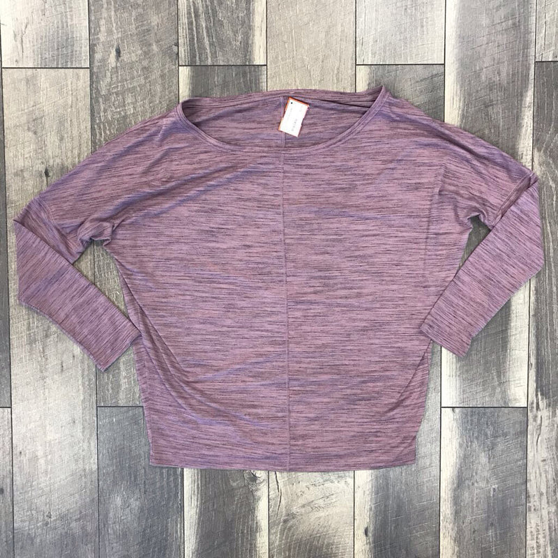 PURP HEATHERED LS