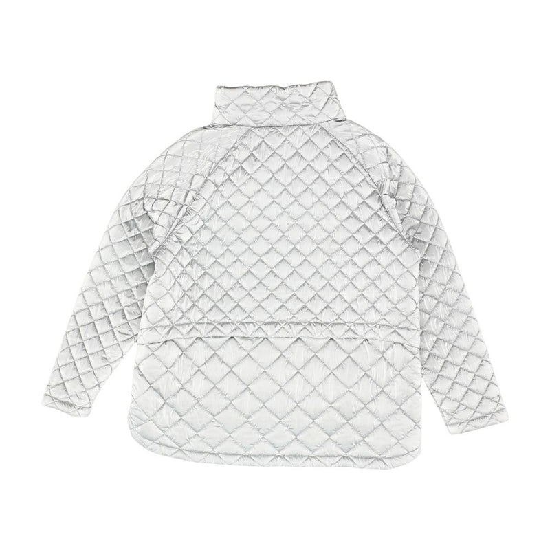 Silver Solid Puffer Jacket