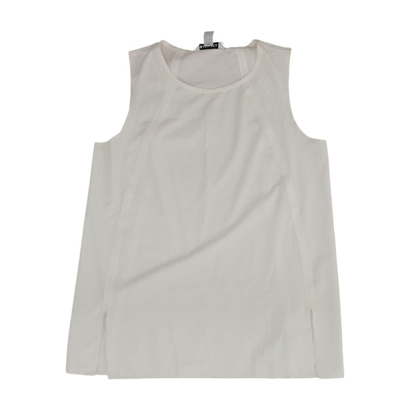 White Solid Sleeveless Blouse