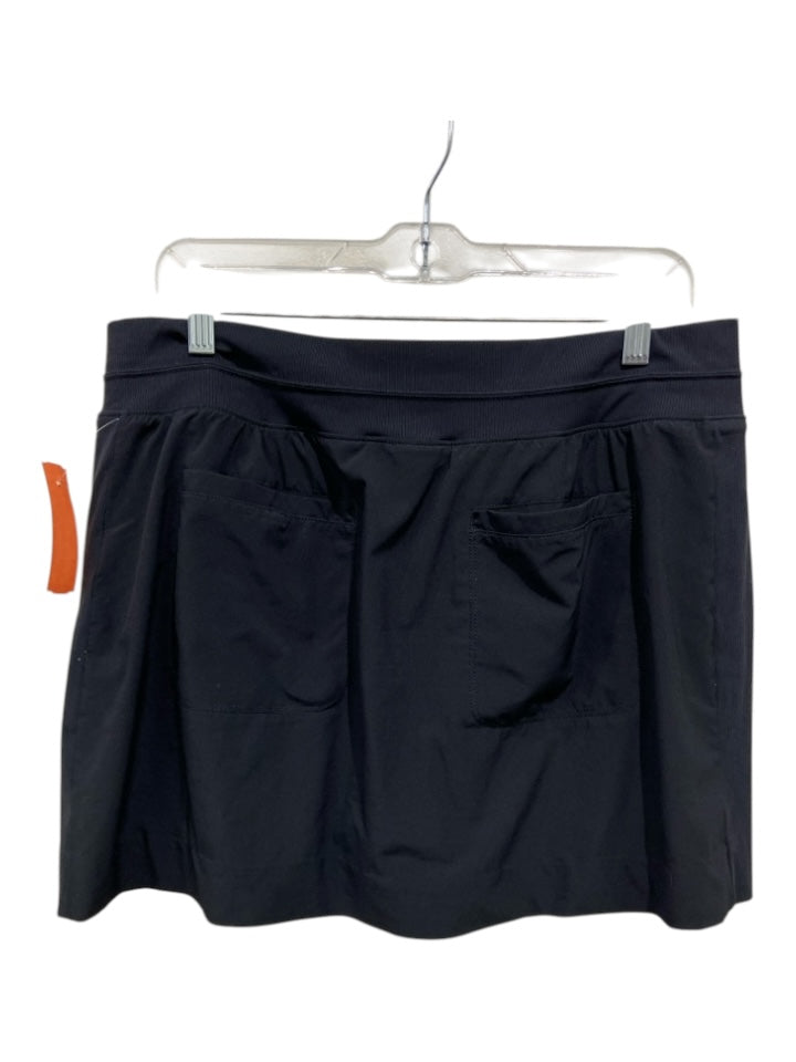 Athleta Size 14 Black Pockets Ribbed Skort Skirt