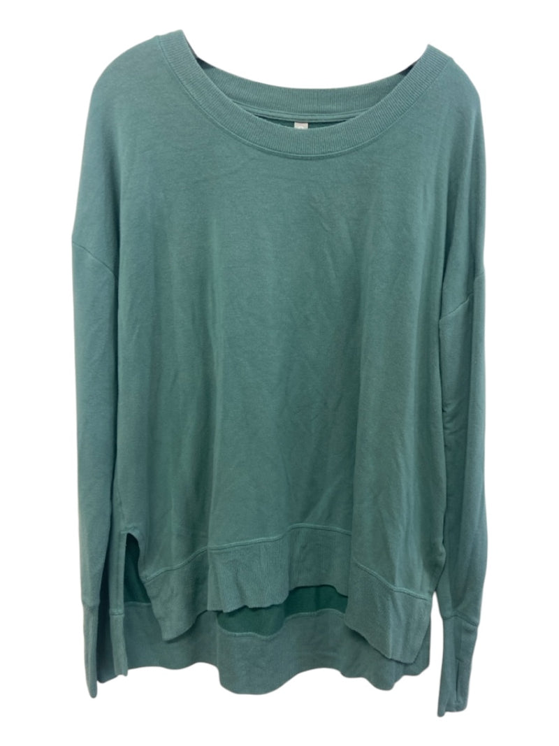 Athleta Size M Green Polyester Crew Neck Sweatshirt Top