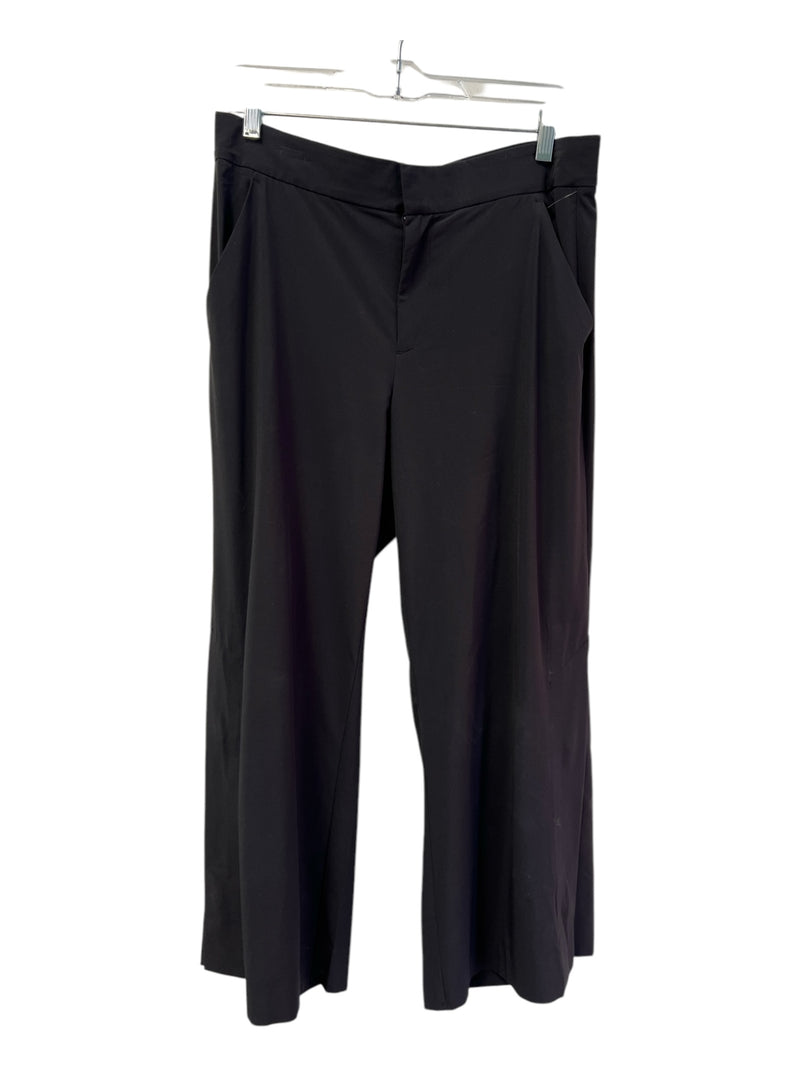 Athleta Size 6 Black Recycled Polyester Zip Fly Pockets Wide Leg Pants