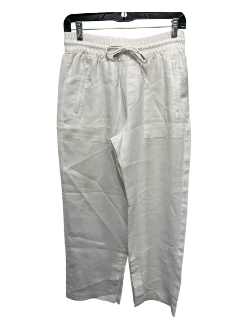 Athleta Size XS White Linen Drawstring Waist Zip Pockets Pants