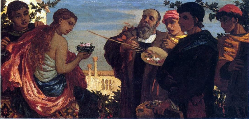 The Artist and Students Before a Model by Elihu Vedder - Hand Painted Oil Painting