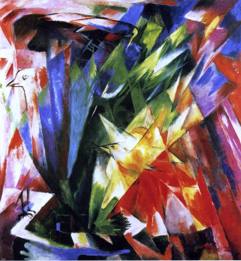 Birds by Franz Marc - Hand Painted Oil Painting
