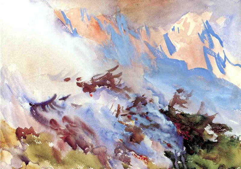 Mountain Fire by John Singer Sargent - Hand Painted Oil Painting