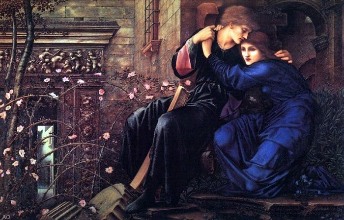 Love Among the Ruins by Sir Edward Burne-Jones - Hand Painted Oil Painting