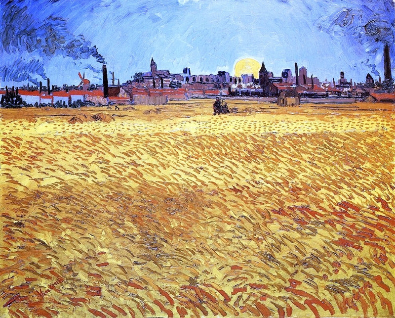 Summer Evening, Wheatfield with Setting Sun by Vincent Van Gogh - Hand Painted Oil Painting