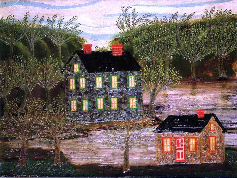 Houses by a Stream, Lambertville by Joseph Pickett - Hand Painted Oil Painting