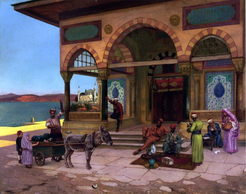 Outside the Selim Tabe, Constantinople by Rudolph Ernst - Hand Painted Oil Painting