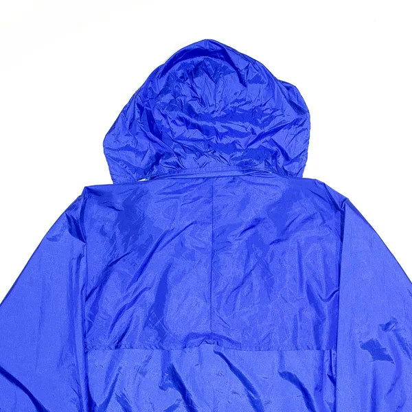 LL BEAN Blue 90s Hooded Nylon Lightweight Windbreaker Jacket Womens L