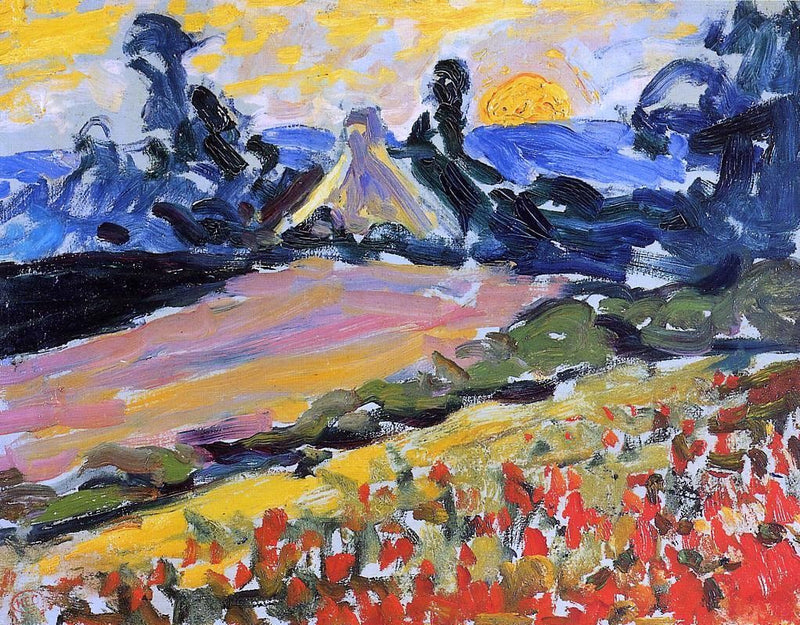 Landscape with Sunset by Henri Edmond Cross - Hand Painted Oil Painting