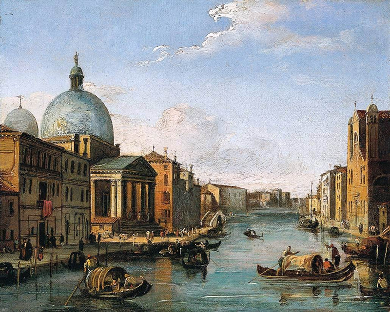 Venetian View by Giovanni Migliara - Hand Painted Oil Painting