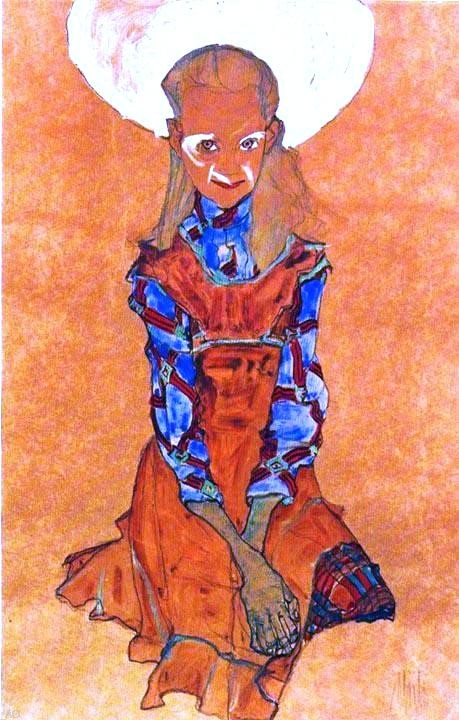 Poldi Lodzinsky by Egon Schiele - Hand Painted Oil Painting
