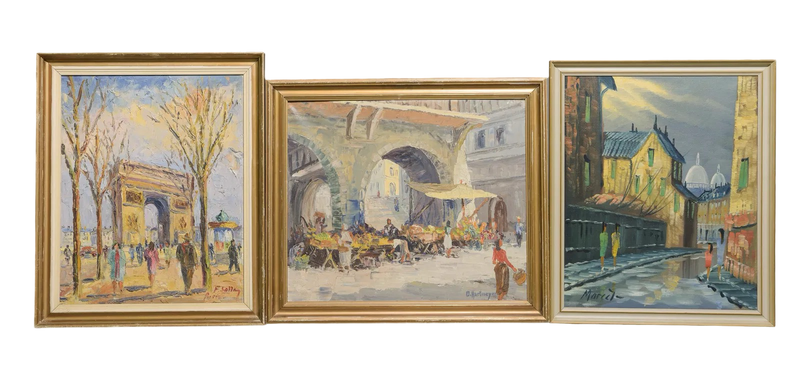 Antique Artist Signed Oil on Canvas - Paris
