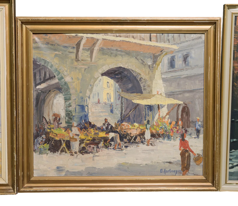 Antique Artist Signed Oil on Canvas - Paris