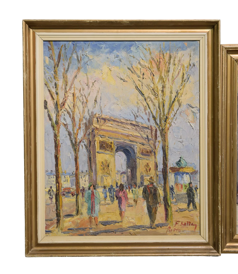 Antique Artist Signed Oil on Canvas - Paris