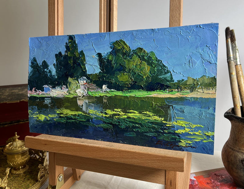 Oil painting In the forest pond Boris Serdyuk