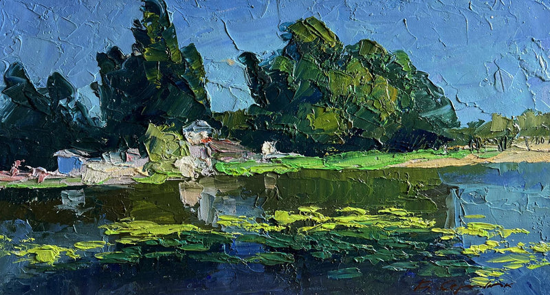 Oil painting In the forest pond Boris Serdyuk