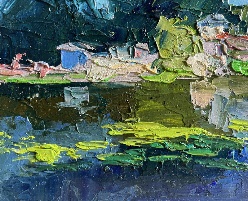 Oil painting In the forest pond Boris Serdyuk
