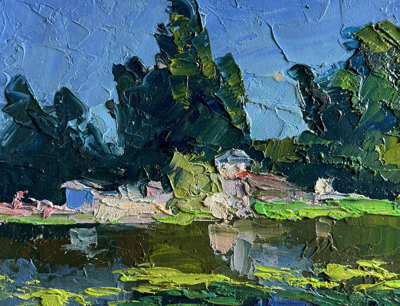 Oil painting In the forest pond Boris Serdyuk