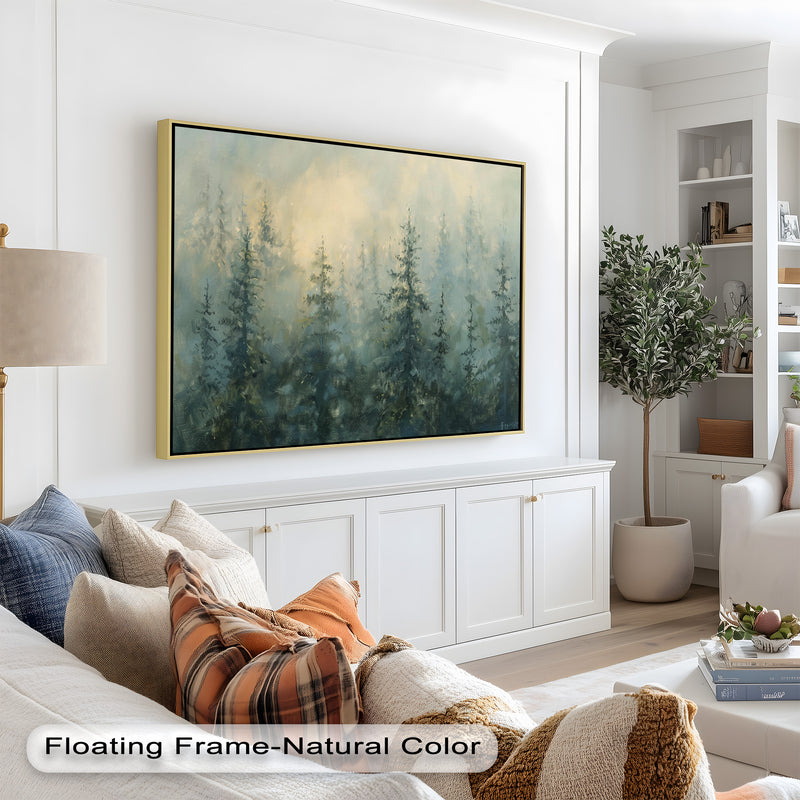 Nature Foggy Forest – Mystical Woodland Oil Painting