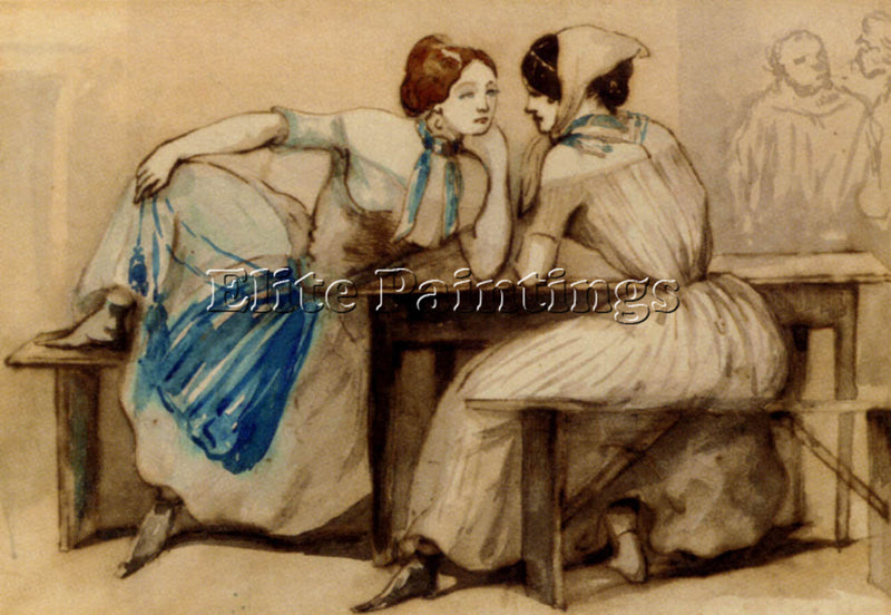 FRENCH GUYS CONSTANTIN THE CONFIDANTES ARTIST PAINTING REPRODUCTION HANDMADE OIL