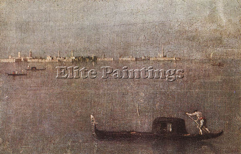 FRANCESCO GUARDI GONDOLA IN THE LAGOON ARTIST PAINTING REPRODUCTION HANDMADE OIL