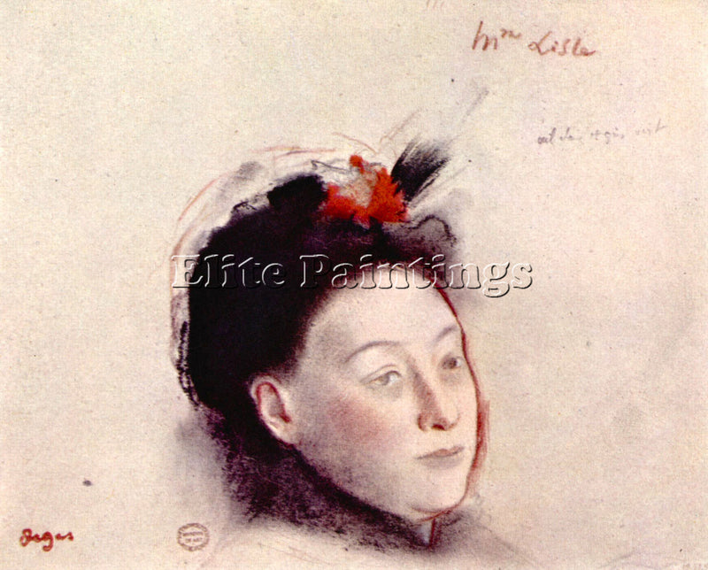 DEGAS PORTRAIT OF MADAME LISLE ARTIST PAINTING REPRODUCTION HANDMADE OIL CANVAS
