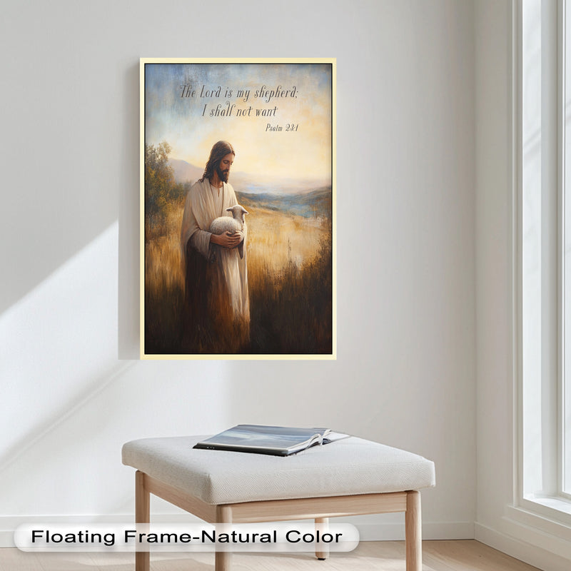 Psalm 23:1 – The Lord is My Shepherd Bible Verse Oil Painting