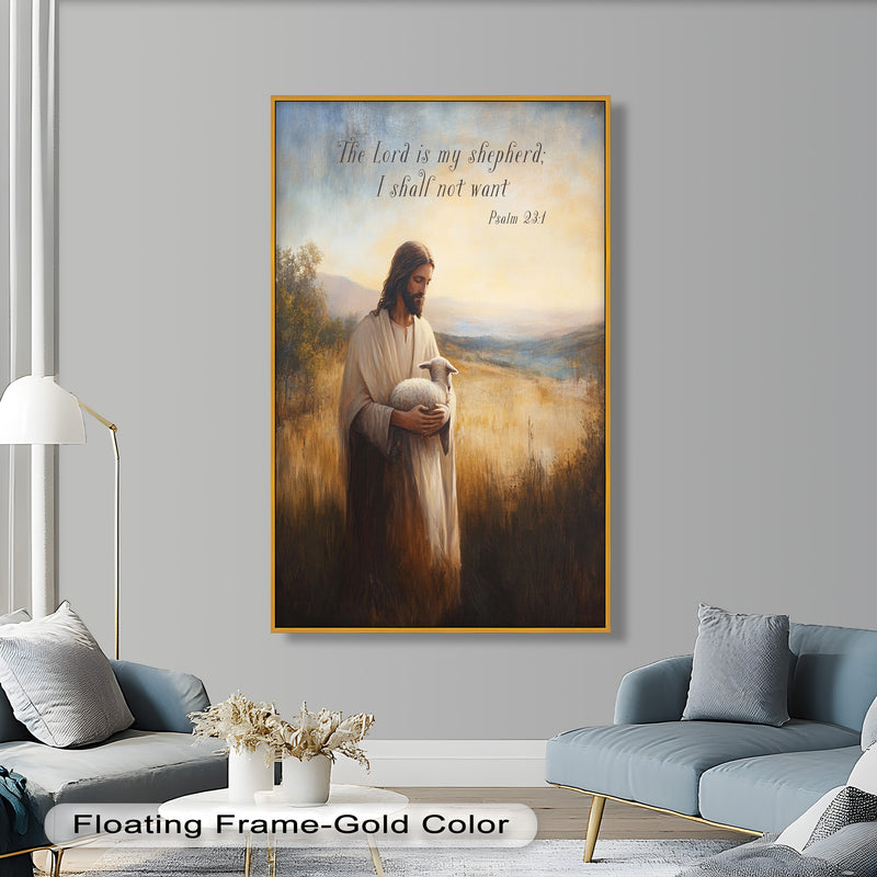 Psalm 23:1 – The Lord is My Shepherd Bible Verse Oil Painting