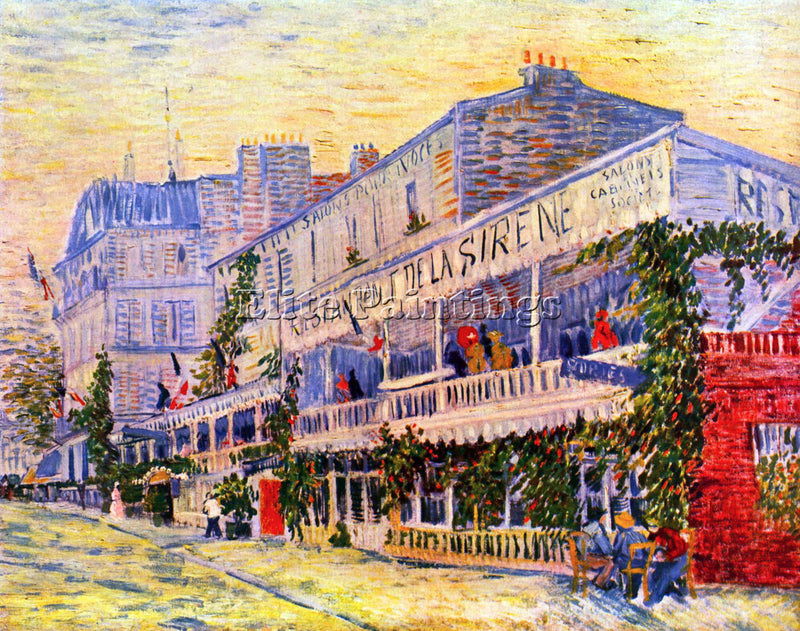 VAN GOGH THE RESTAURANT DE LA SIREN IN ASNIERES ARTIST PAINTING REPRODUCTION OIL