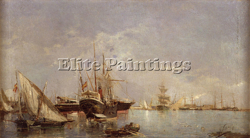 JOAQUIN SOROLLA Y BASTIDA PUERTO DE VALENCIA ARTIST PAINTING HANDMADE OIL CANVAS