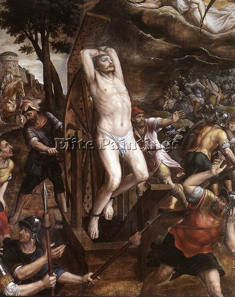 MICHIEL VAN COXCIE THE TORTURE OF ST GEORGE ARTIST PAINTING HANDMADE OIL CANVAS