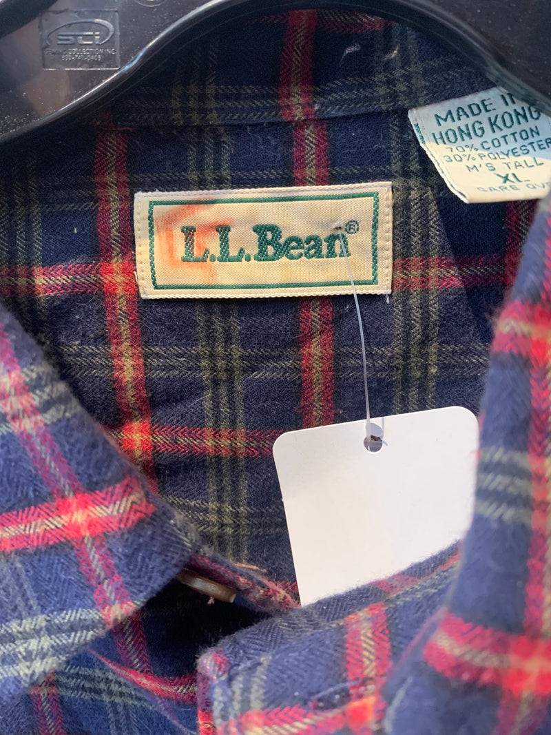 Plaid Long Sleeve Button Up Shirt by LL Bean XL Tall