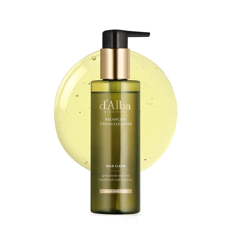 d’Alba Italian White Truffle Mild Skin Balancing Vegan Cleanser, Hydrating and Calming Cleansing oil, Mild pH Cleanser with White Truffles for Sensitive Skin, Non-Tightening Gentle Formu