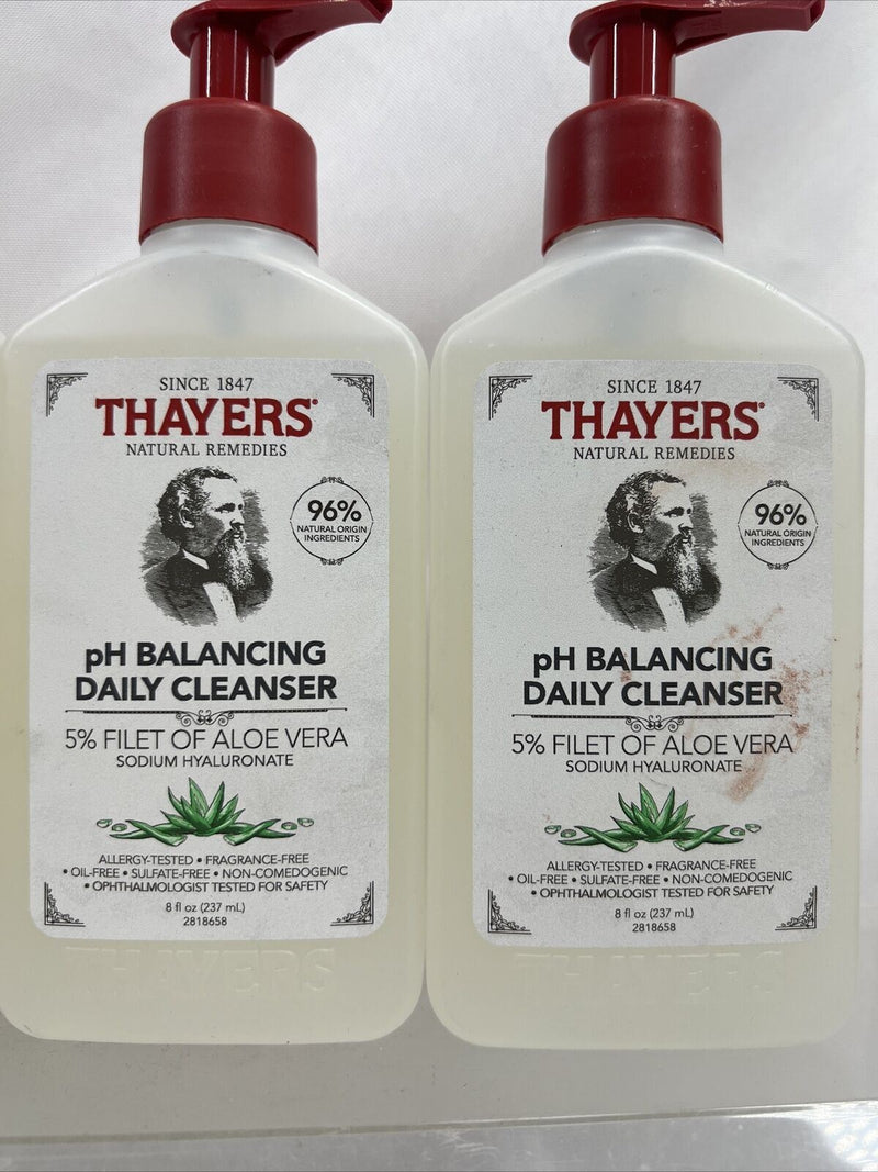 (4) Thayers pH Balancing Daily Cleanser Face Wash 5% Aloe Vera Gentle 8oz