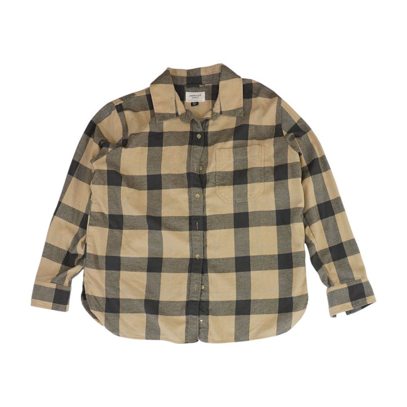 Beige Solid Button Down