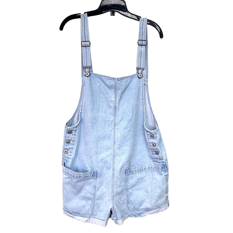 New American Eagle Womens Medium Easy Baggy Denim Short Overalls Shortalls