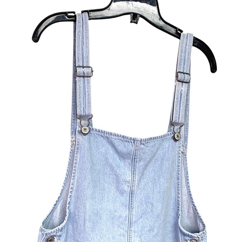 New American Eagle Womens Medium Easy Baggy Denim Short Overalls Shortalls