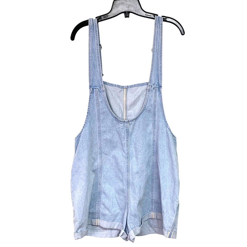 New American Eagle Womens Medium Easy Baggy Denim Short Overalls Shortalls