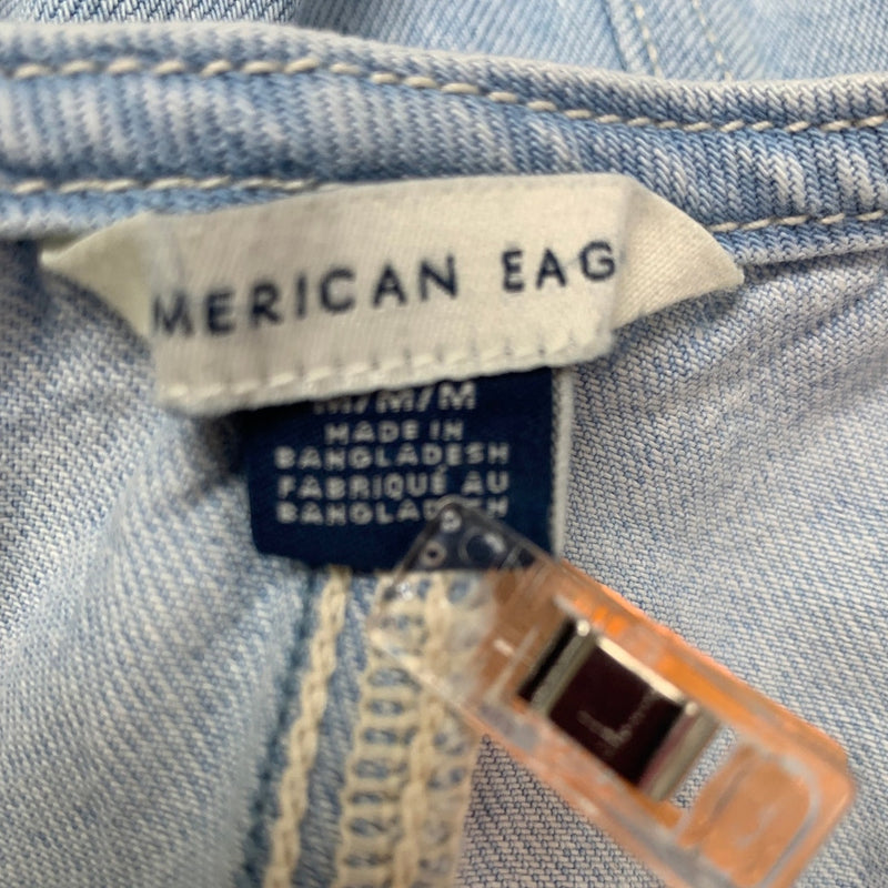 New American Eagle Womens Medium Easy Baggy Denim Short Overalls Shortalls