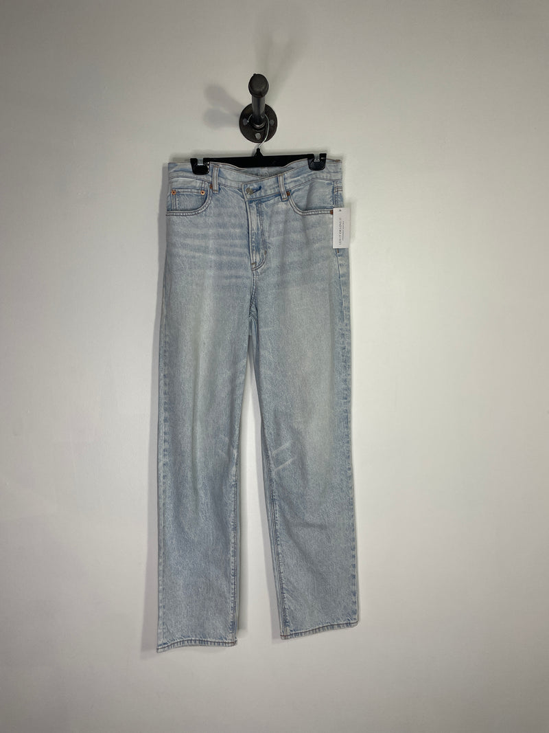 AE Light Wash Crossover Jeans